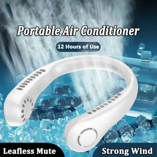 New Mini Hanging Neck Fan High Wind 3 Speed Adjustable Usb Charging Portable Quiet Super Long Life Outdoor Sports Office Camping (random Color) - Bold Beautiful