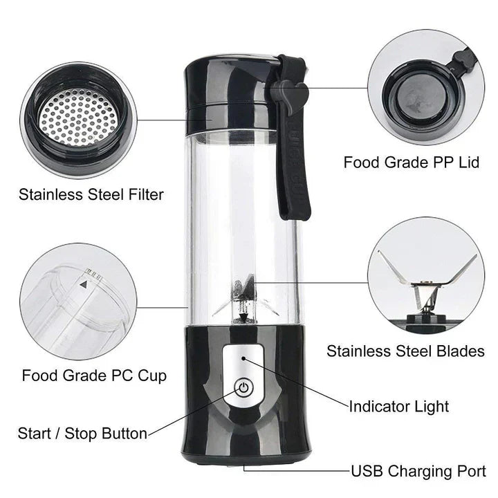 JUICER PORTABLE OUTDOOR JUICING CUP HOME MINI CORDLESS CRUSHED ICE MACHINE USB CHARGING FRUIT VEGETABLE BLENDER - Bold Beautiful