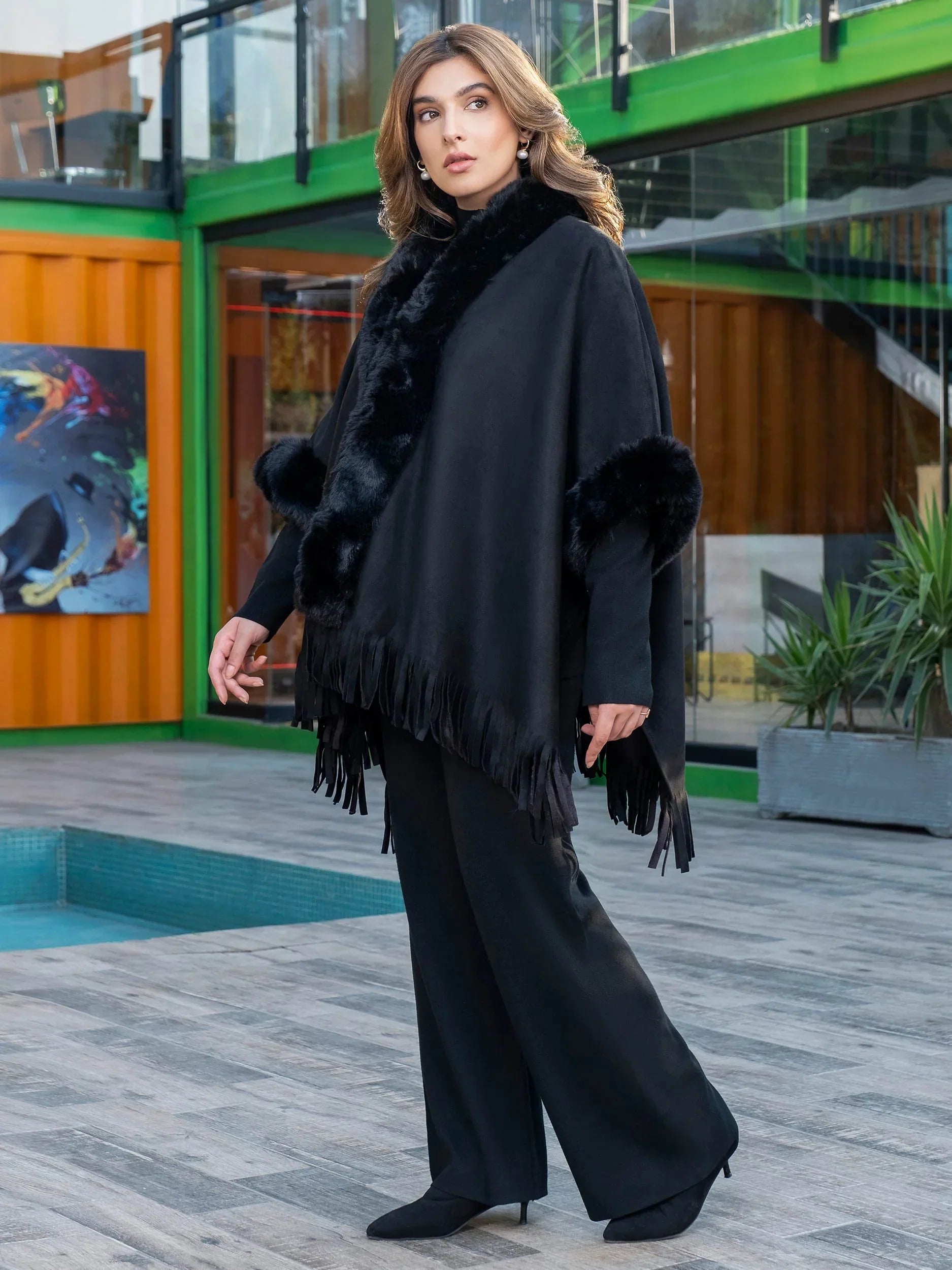 Fur Cape Shawl - Bold Beautiful