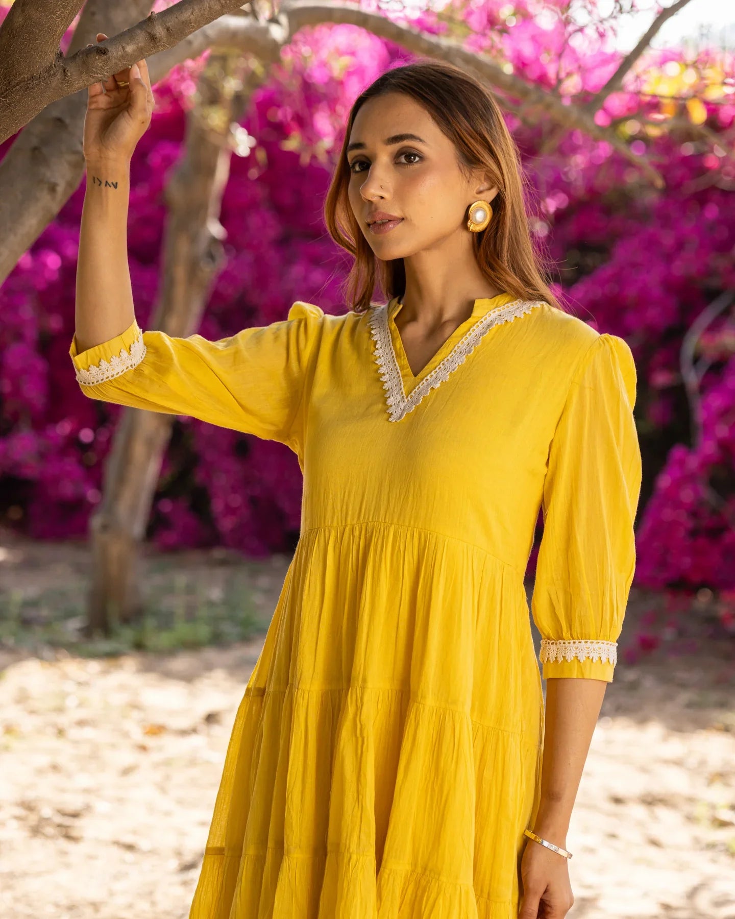 CLASSIC YELLOW LACE DRESS - Bold Beautiful