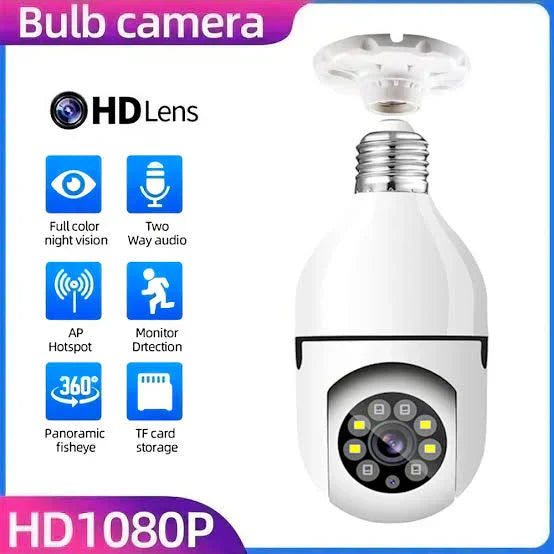 New Speed-x Bulb Camera 1080p Wifi 360 Degree Panoramic Night Vision Two-way Audio Motion Detectionnew Speed-x Bulb Camera 1080p Wifi 360 Degree Panoramic Night Vision Two-way Audio Motion Detection - Bold Beautiful