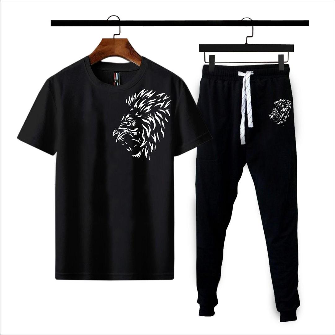 2 pcs Mens lion printed track suit - Bold Beautiful