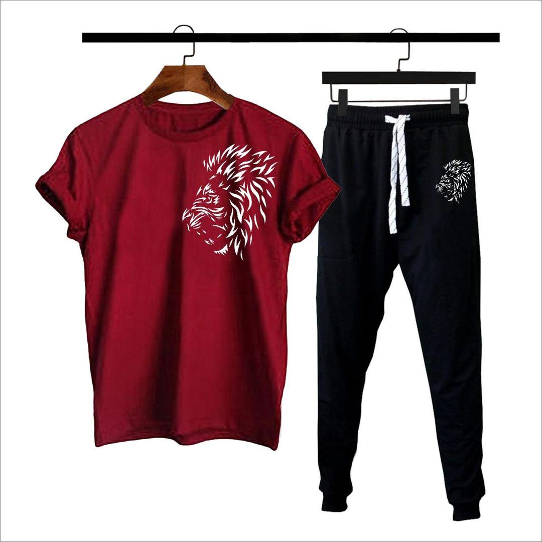 2 pcs Mens lion printed track suit - Bold Beautiful