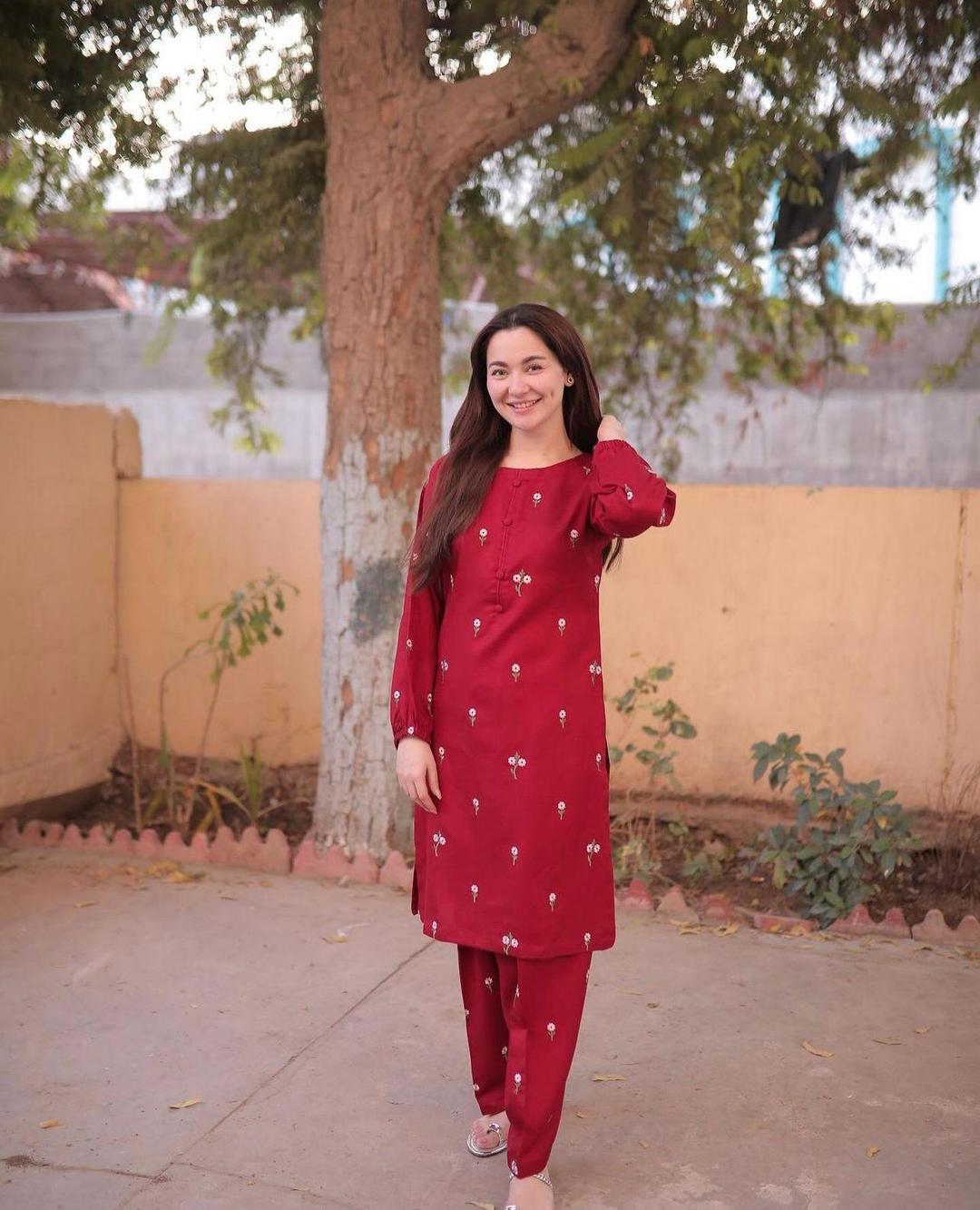 2 Pcs Women's Stitched Linen Embroidered Shirt and Trouser - Bold Beautiful