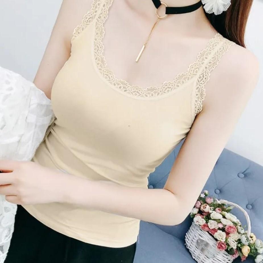 Comfortable Cotton Camisole -Plain Design Lightweight & Breathable.1 Pcs - Bold Beautiful