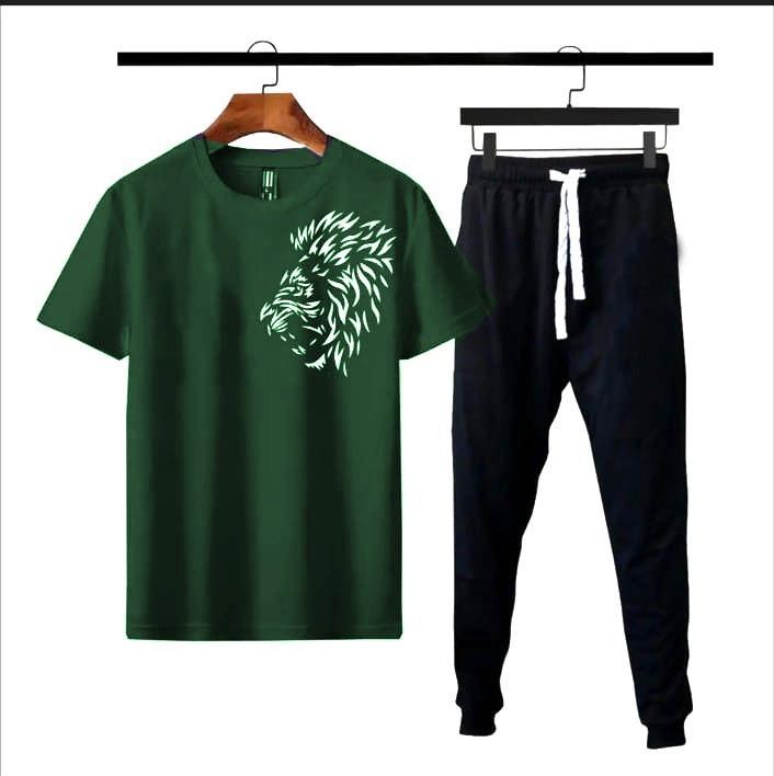 2 pcs Mens lion printed track suit - Bold Beautiful